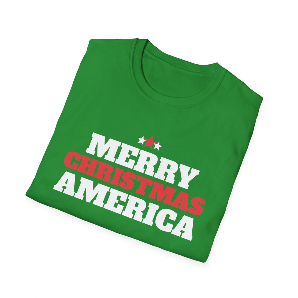 Merry Christmas America Patriotic Christmas T-Shirt USA Holiday Gift Tee – Gifted Porch