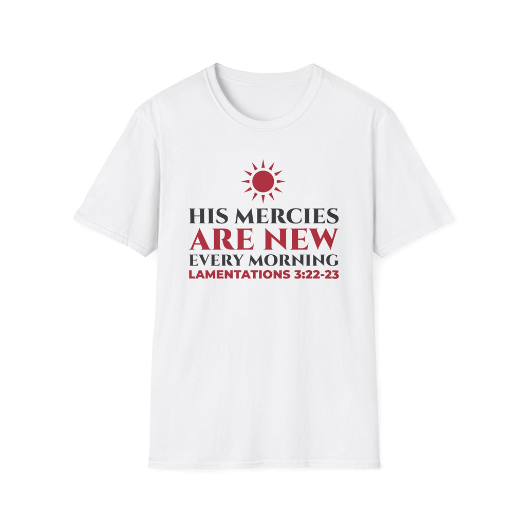 His Mercies Are New Every Morning Christian T-Shirt – Gifted Porch, view 1