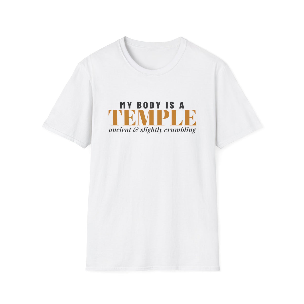 My Body Is A Temple Ancient And Crumbling T-Shirt – Gifted Porch, view 1