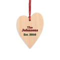 Personalized Family Est. Heart Wood Ornament