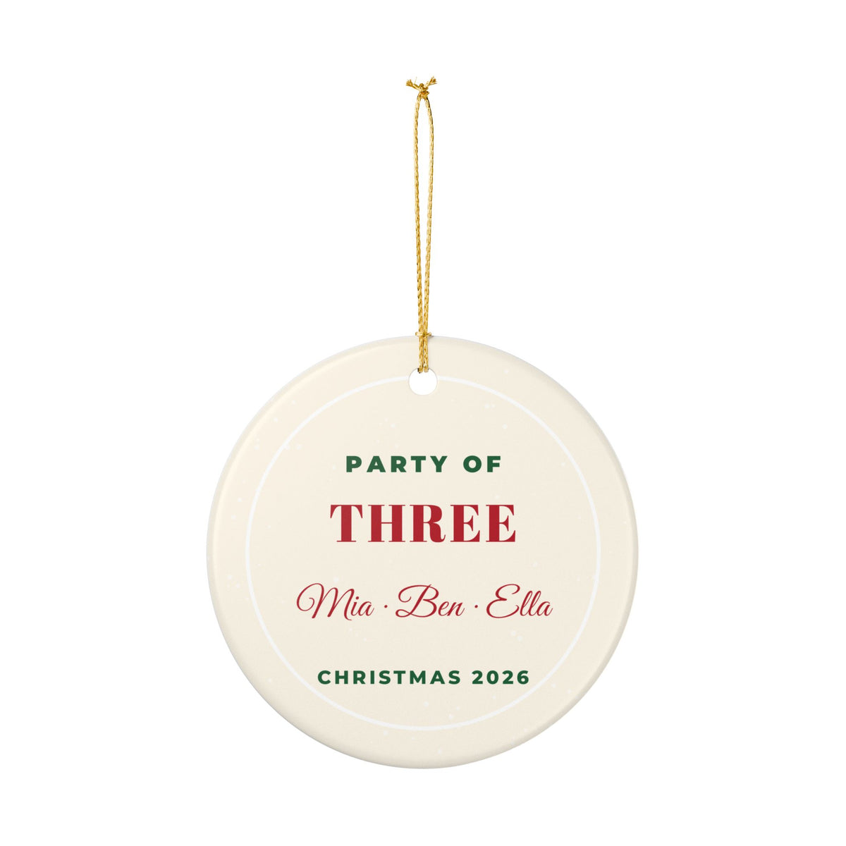 Party Of Three 2026 Personalized Names Christmas Ornament – Gifted Porch, view 7