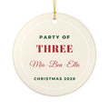 Party Of Three 2026 Personalized Names Christmas Ornament – Gifted Porch, view 2