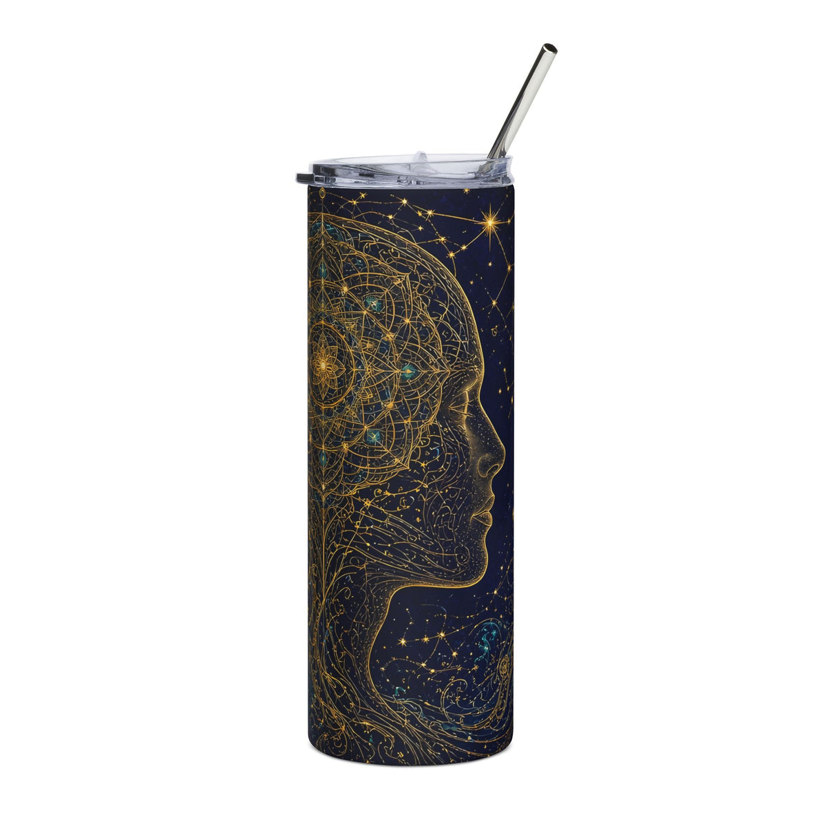 Mandala Mind 20oz tumbler – surreal neural art tumbler by Gifted Porch