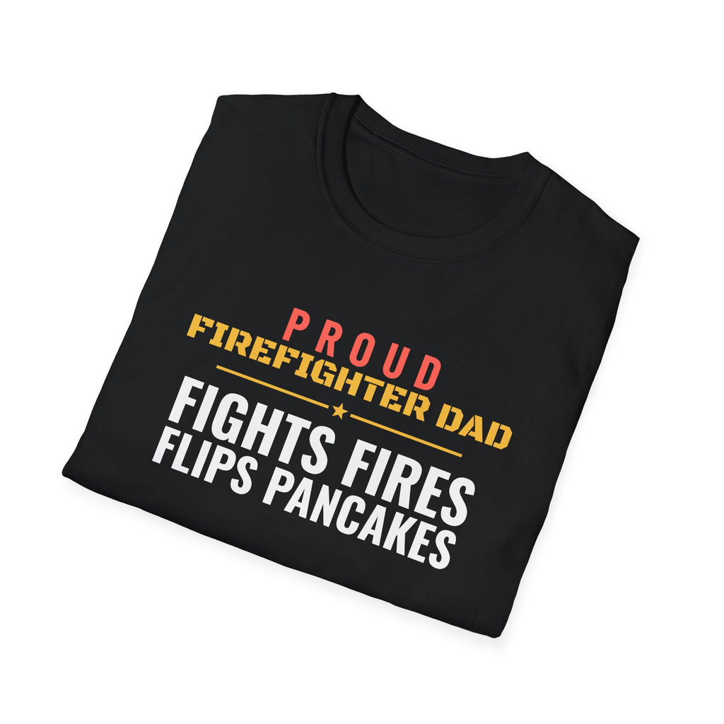Firefighter Dad Fights Fires Flips Pancakes T-Shirt – Gifted Porch, view 8
