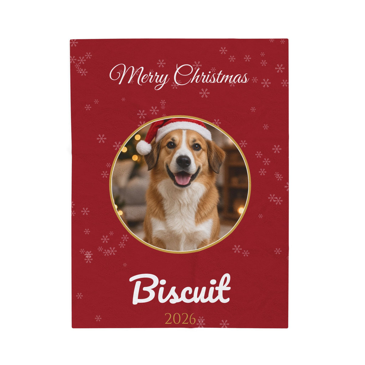 Custom Pet Photo Christmas Blanket With Name – Gifted Porch