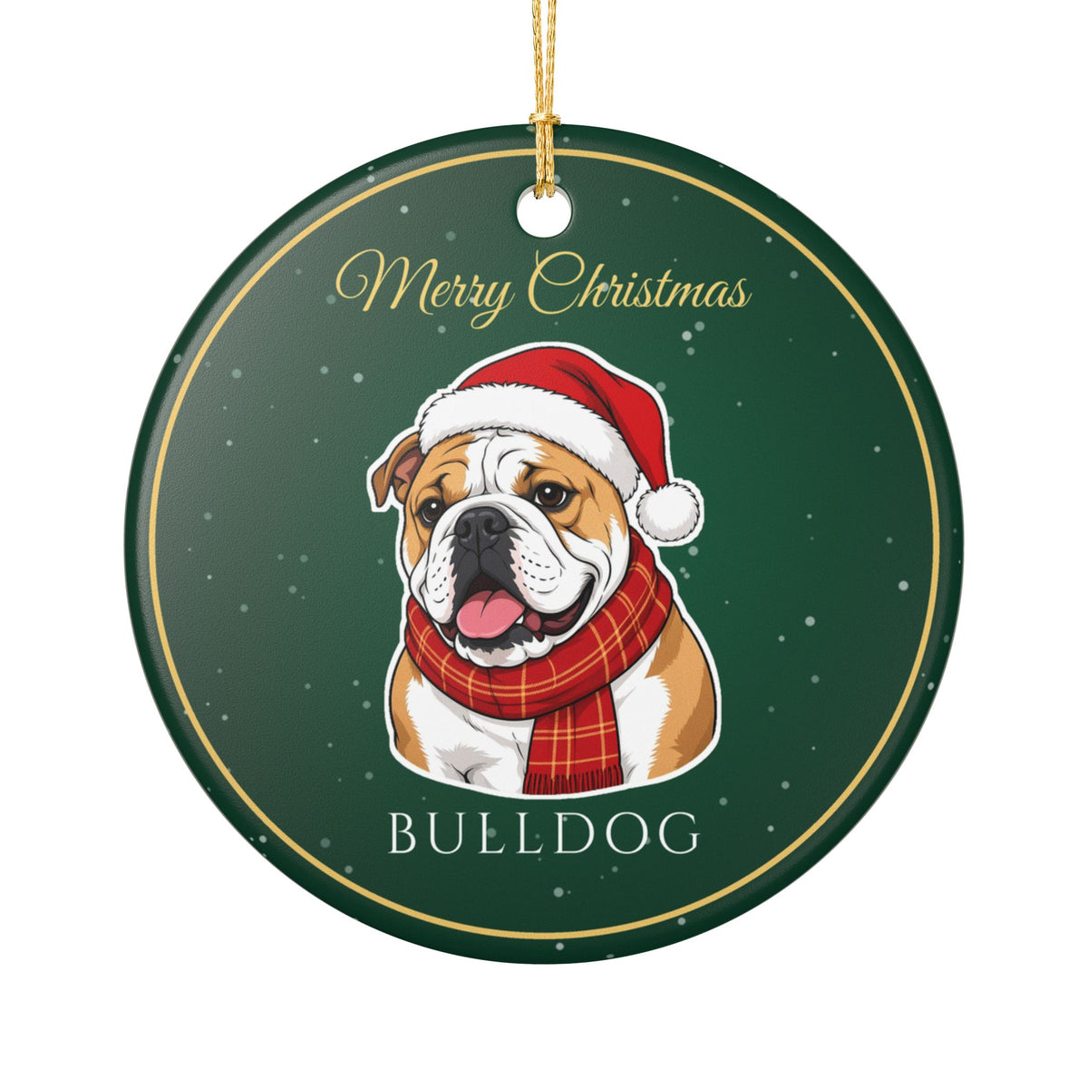 English Bulldog Dog Christmas Ornament