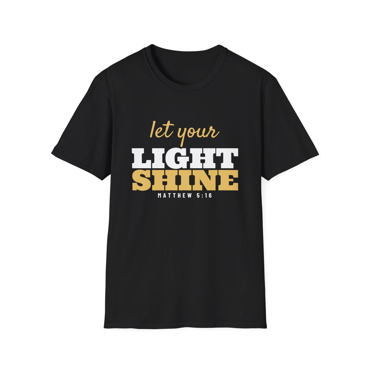 Let Your Light Shine Matthew 5:16 Christian T-Shirt – Gifted Porch, view 2
