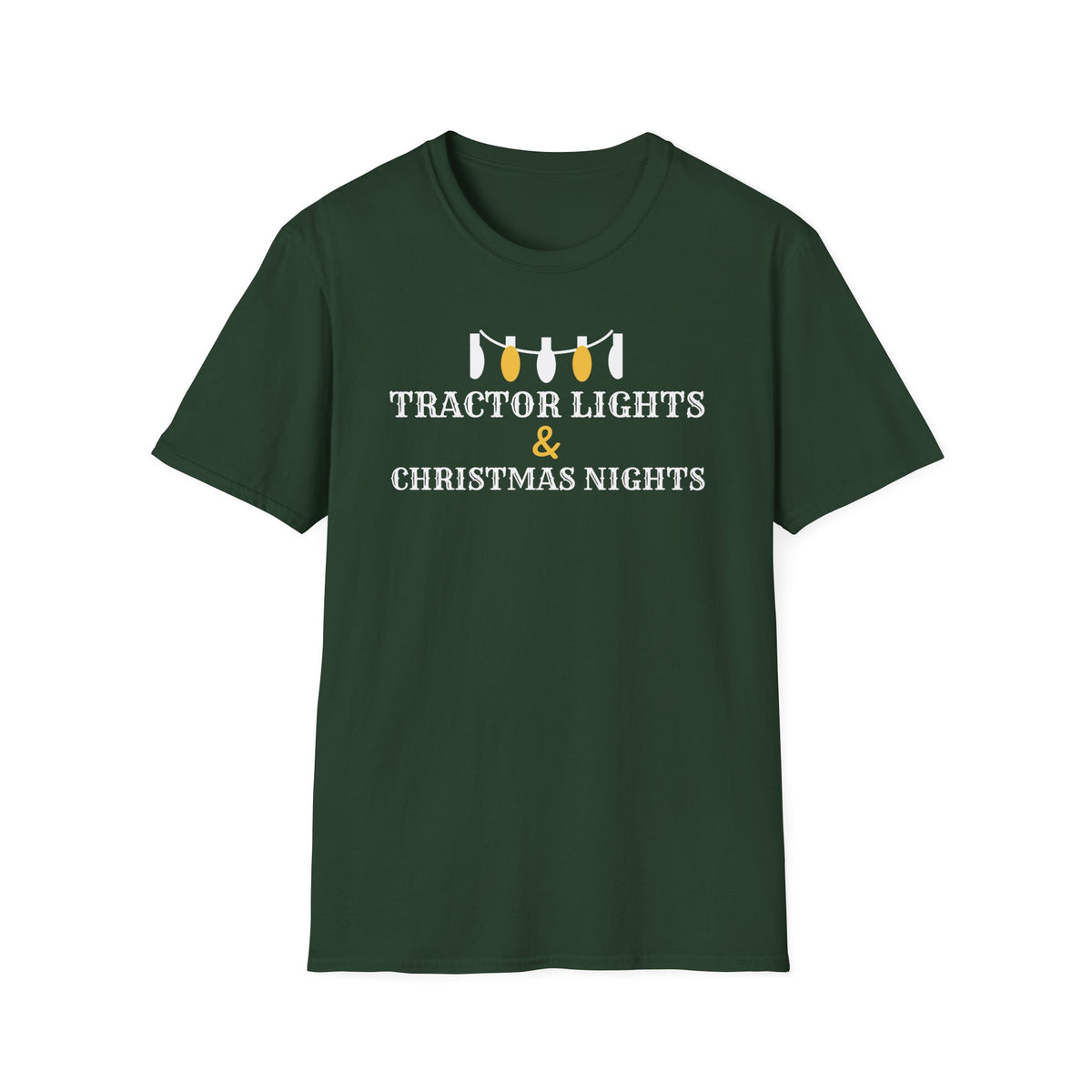 Tractor Lights And Christmas Nights Farm T-Shirt – Gifted Porch, view 3