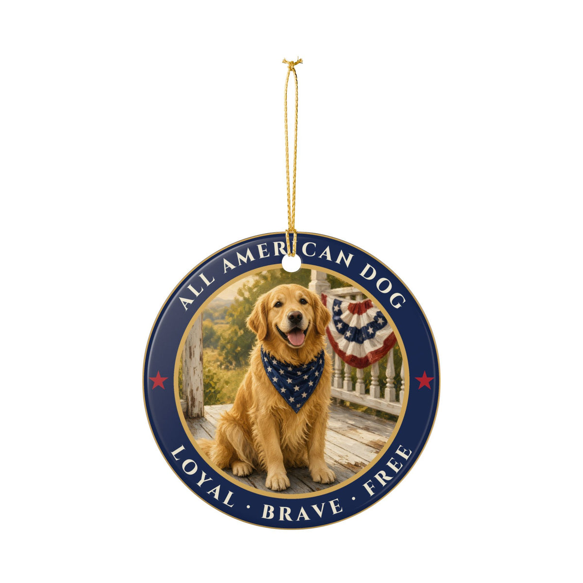 All American Dog Ornament