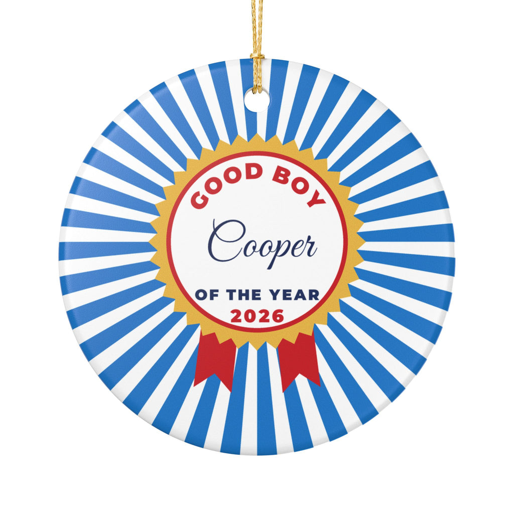 Good Boy Of The Year 2026 Personalized Dog Ornament – Gifted Porch, view 2
