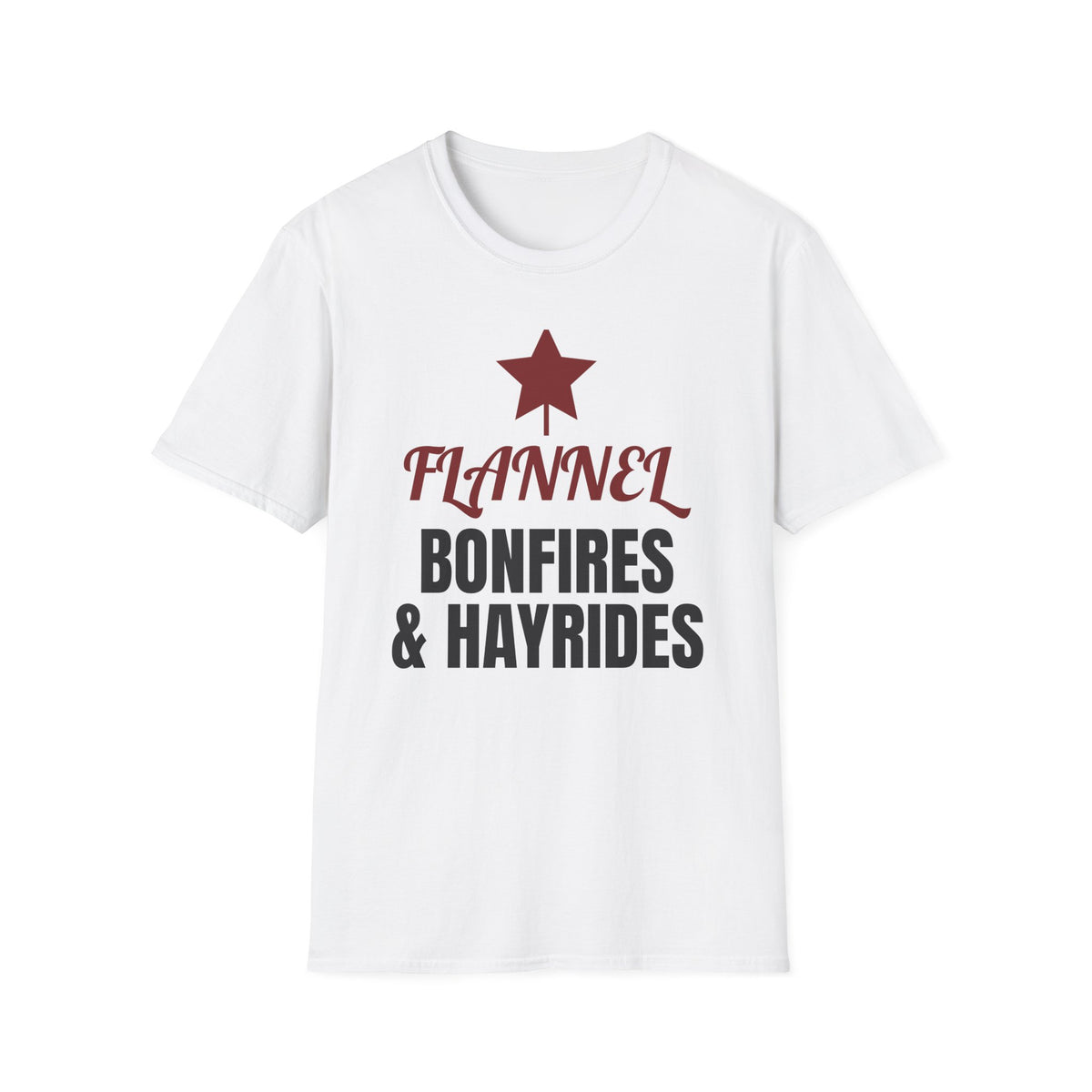 Flannel Bonfires And Hayrides Country Fall T-Shirt – Gifted Porch, view 1