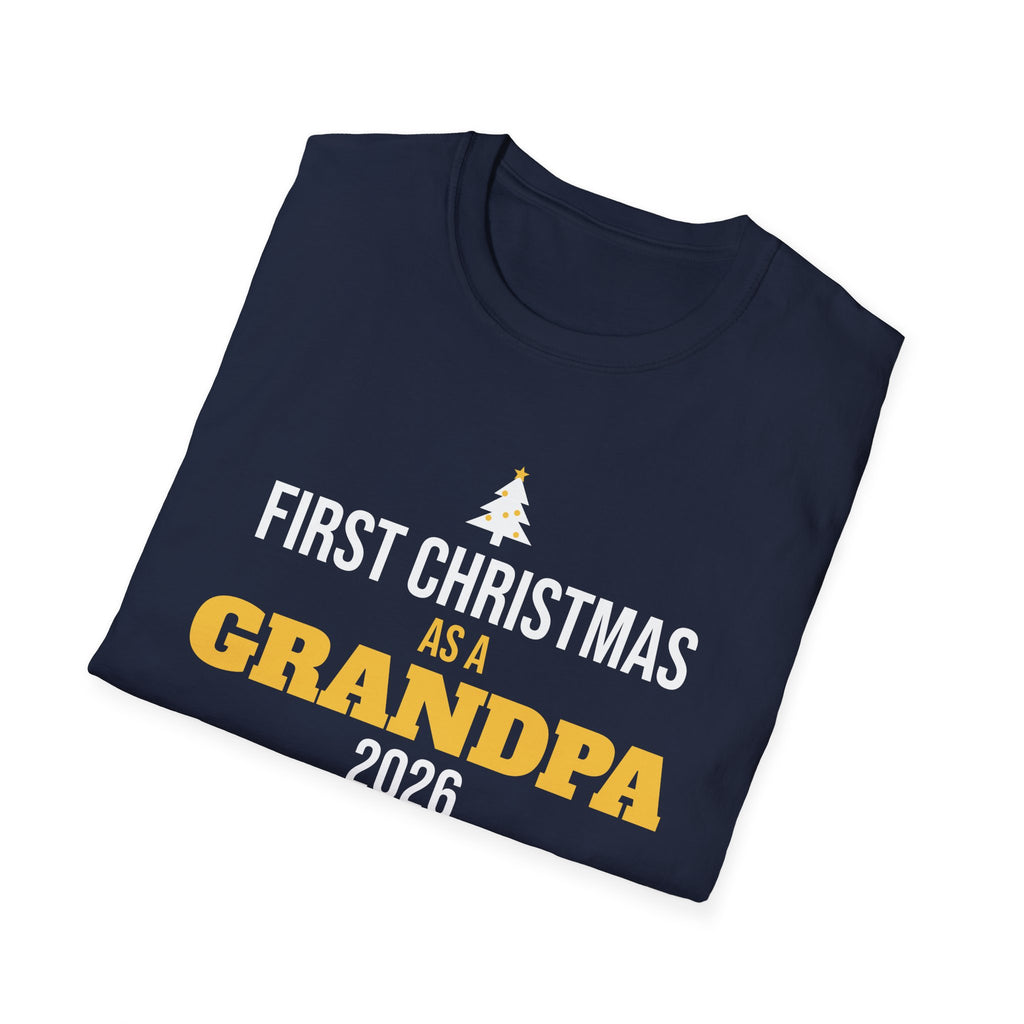 First Christmas As A Grandpa 2026 T-Shirt New Grandpa Holiday Gift Tee – Gifted Porch
