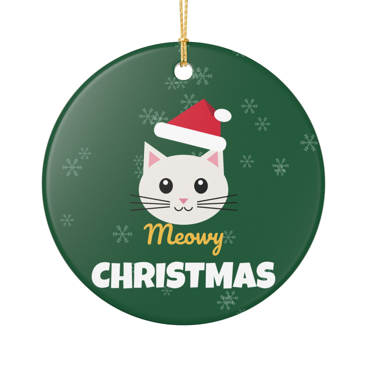 Meowy Christmas Cat Ornament Ceramic Christmas Tree Ornament Cat Lover Gift – Gifted Porch