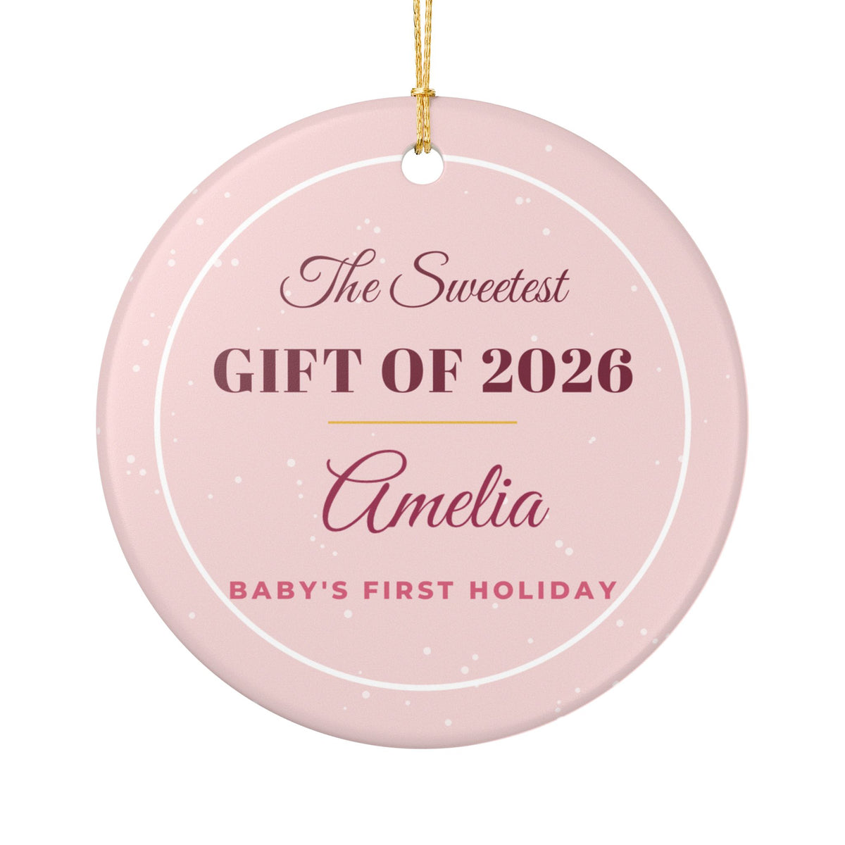 The Sweetest Gift Of 2026 Personalized Baby Name Ornament – Gifted Porch, view 2