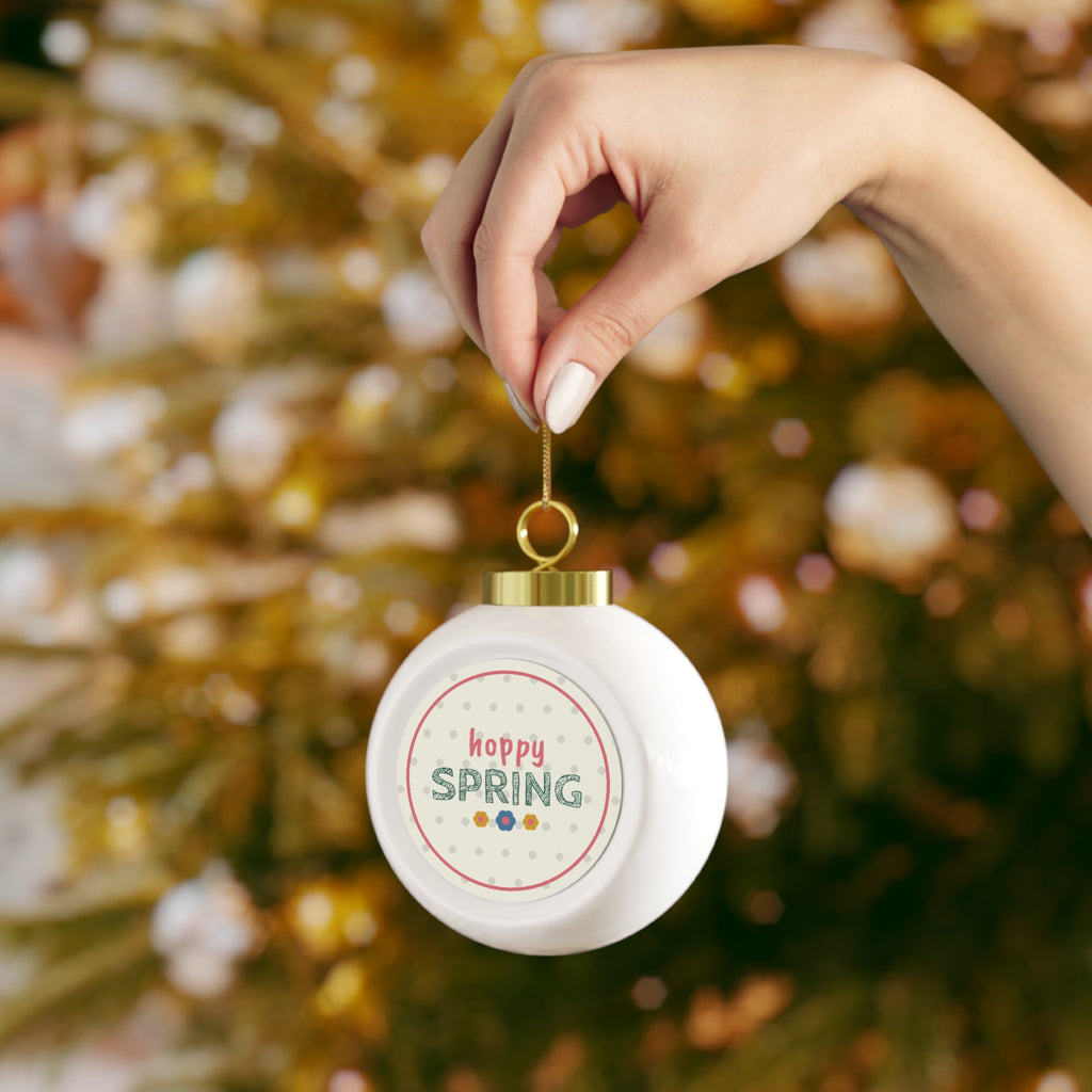 Hoppy Spring Glass Ball Ornament