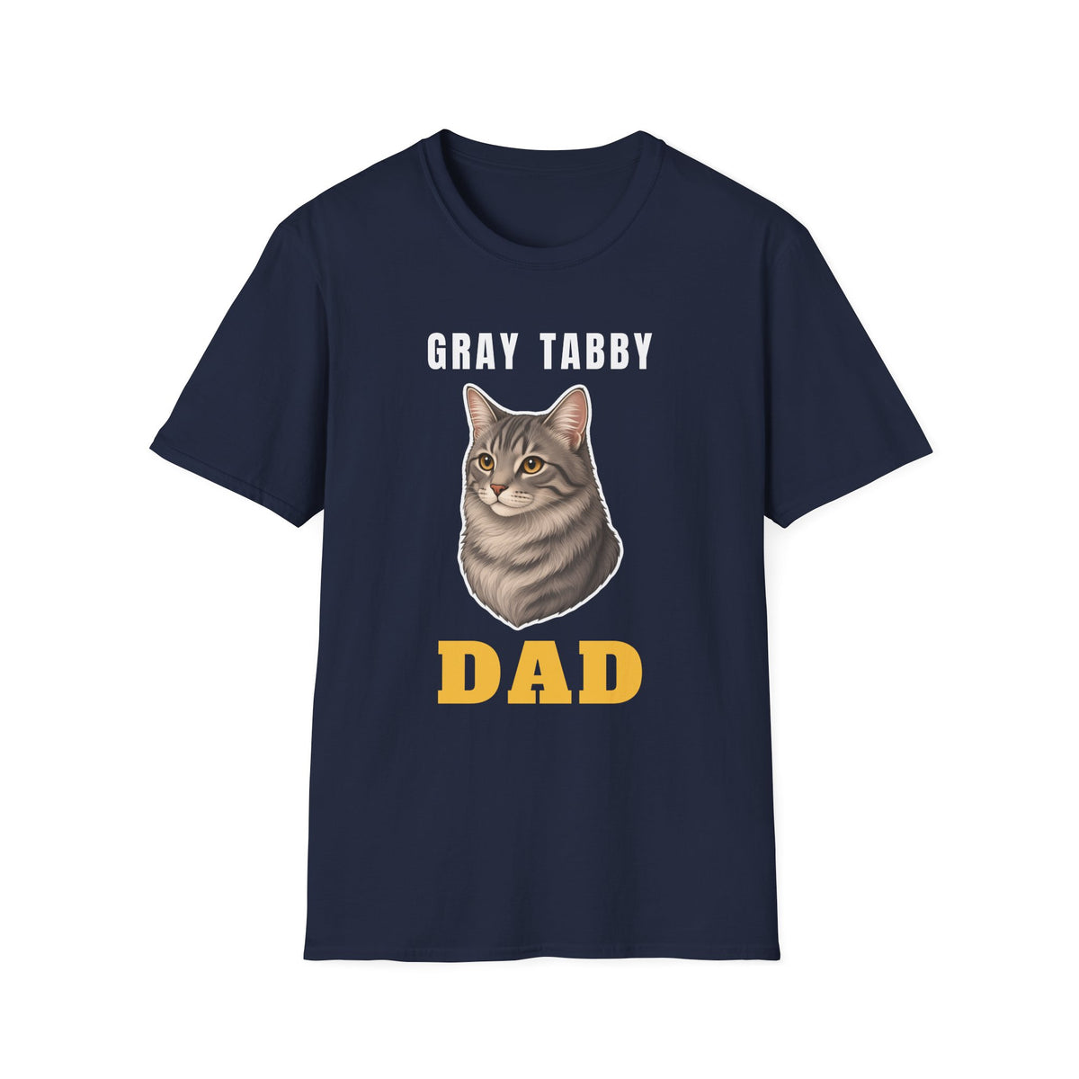 Gray Tabby Cat Dad Shirt
