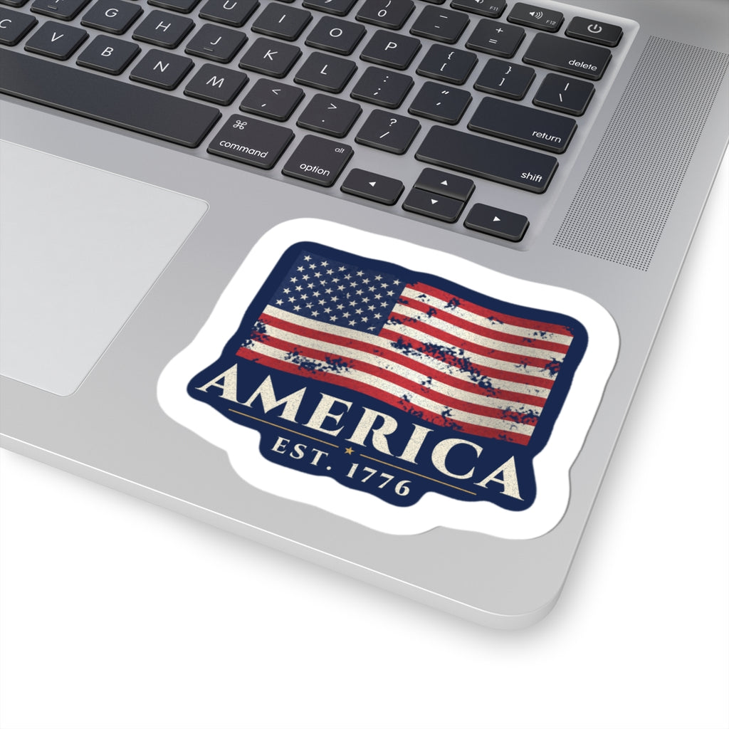 Vintage American Flag Sticker