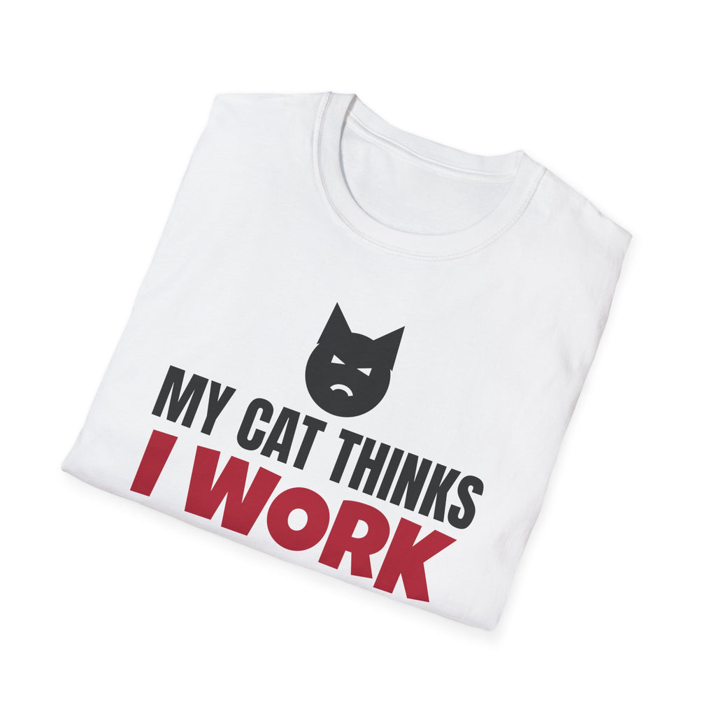 My Cat Thinks I Work For Her Funny Cat Lover T-Shirt – Gifted Porch, view 5