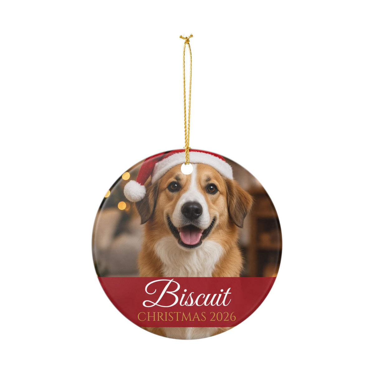 Custom Pet Photo Ornament With Name 2026 – Gifted Porch