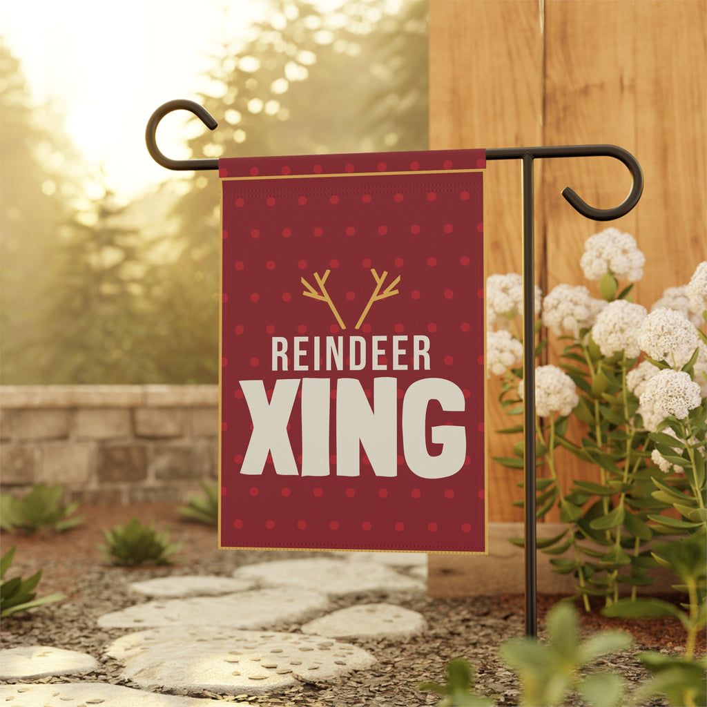 Reindeer Xing Garden Flag