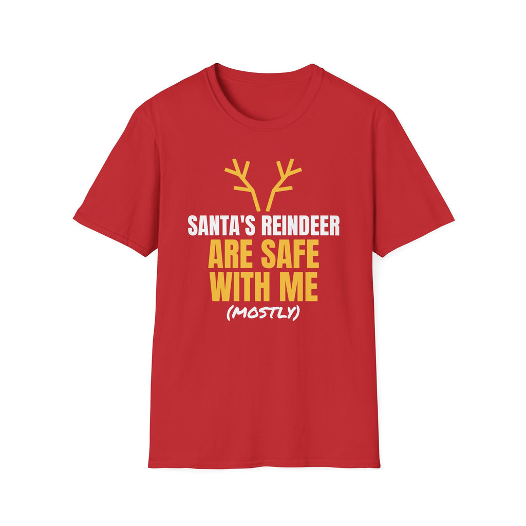 Santa's Reindeer Are Safe With Me Hunting T-Shirt – Gifted Porch, view 4