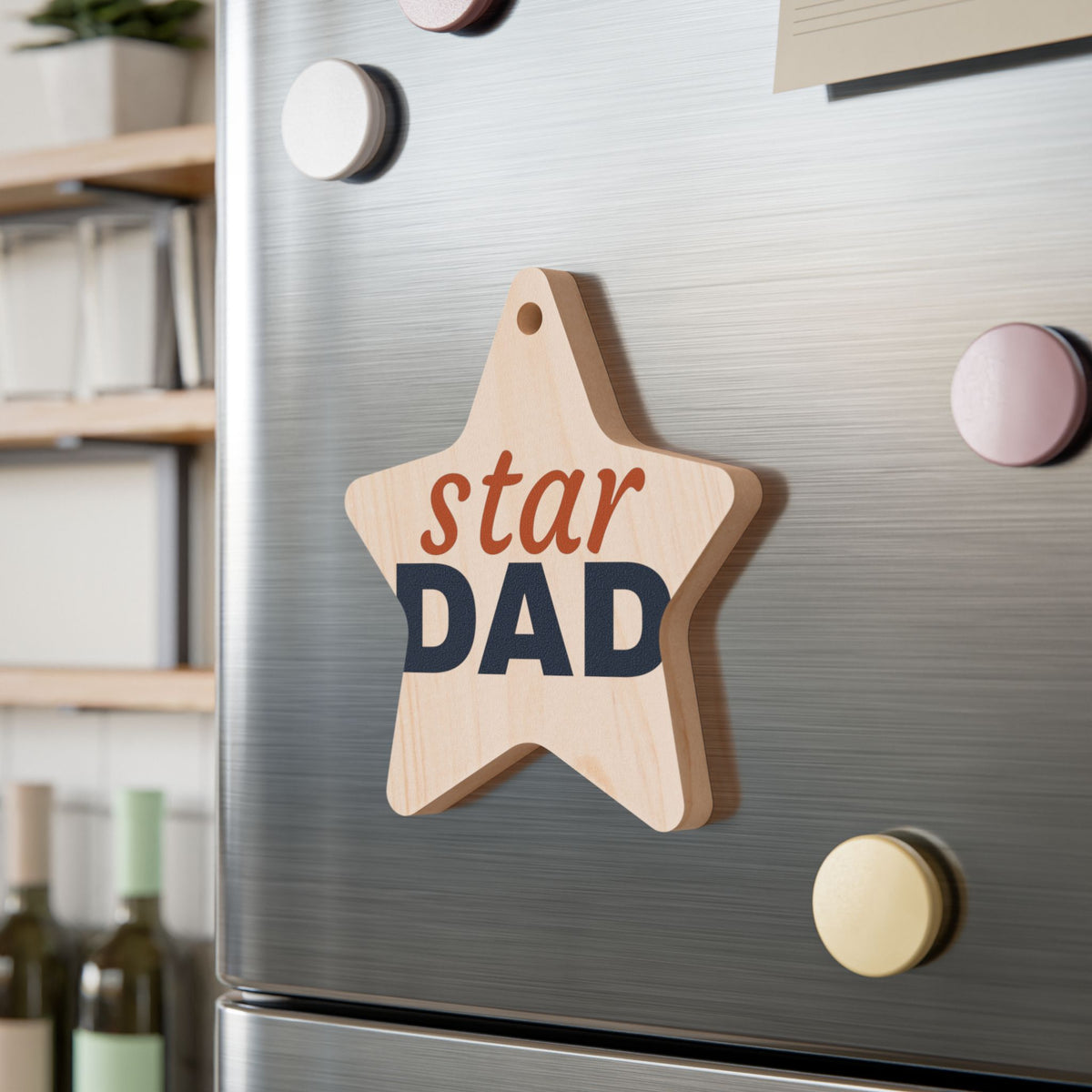 Star Dad Wood Star Ornament