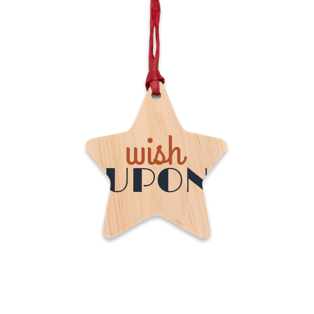 Wish Upon Wood Star Ornament