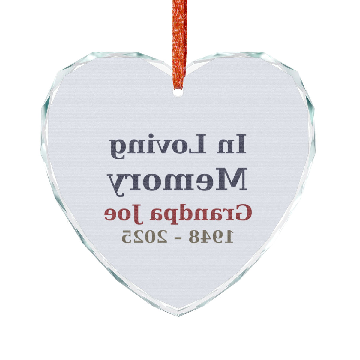 In Loving Memory Crystal Glass Ornament