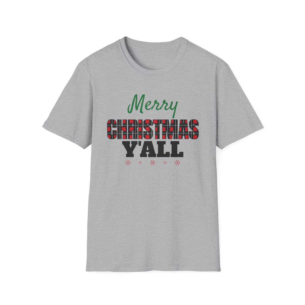Merry Christmas Yall Buffalo Plaid Southern Country Christmas T-Shirt Unisex – Gifted Porch