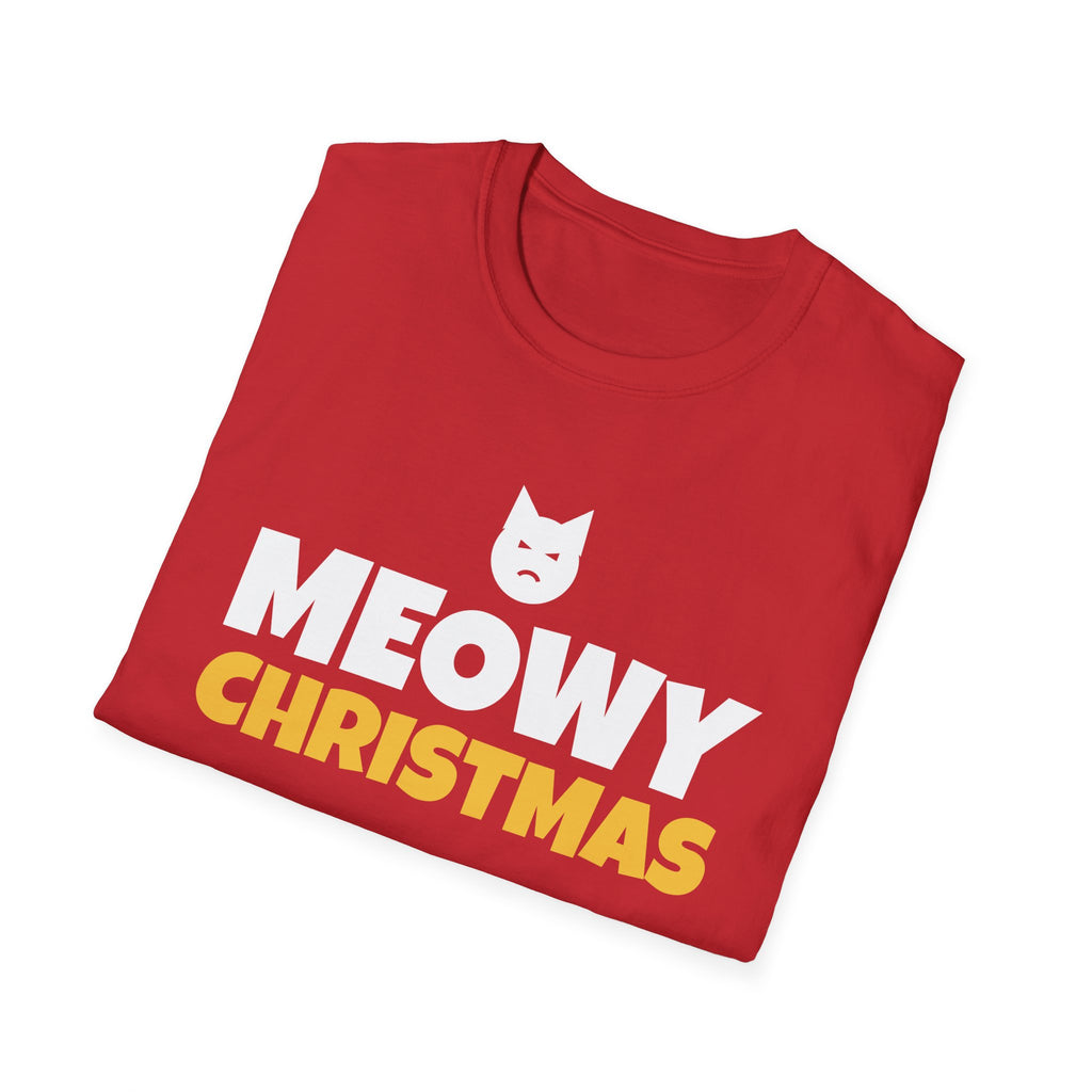 Meowy Christmas Funny Cat T-Shirt Cat Lover Holiday Gift Tee – Gifted Porch