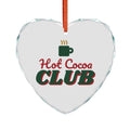 Hot Cocoa Club Glass Heart Ornament
