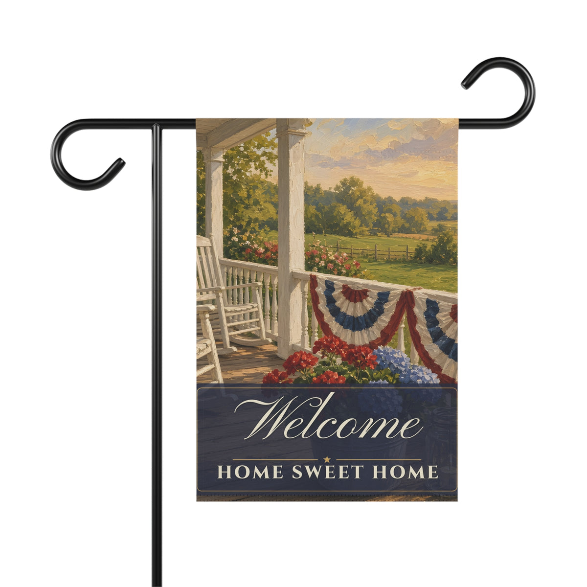 Americana Porch Welcome Garden Flag