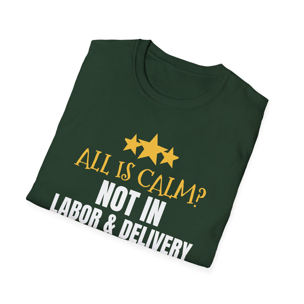All Is Calm Not In L&D Nurse Christmas T-Shirt – Gifted Porch, view 13