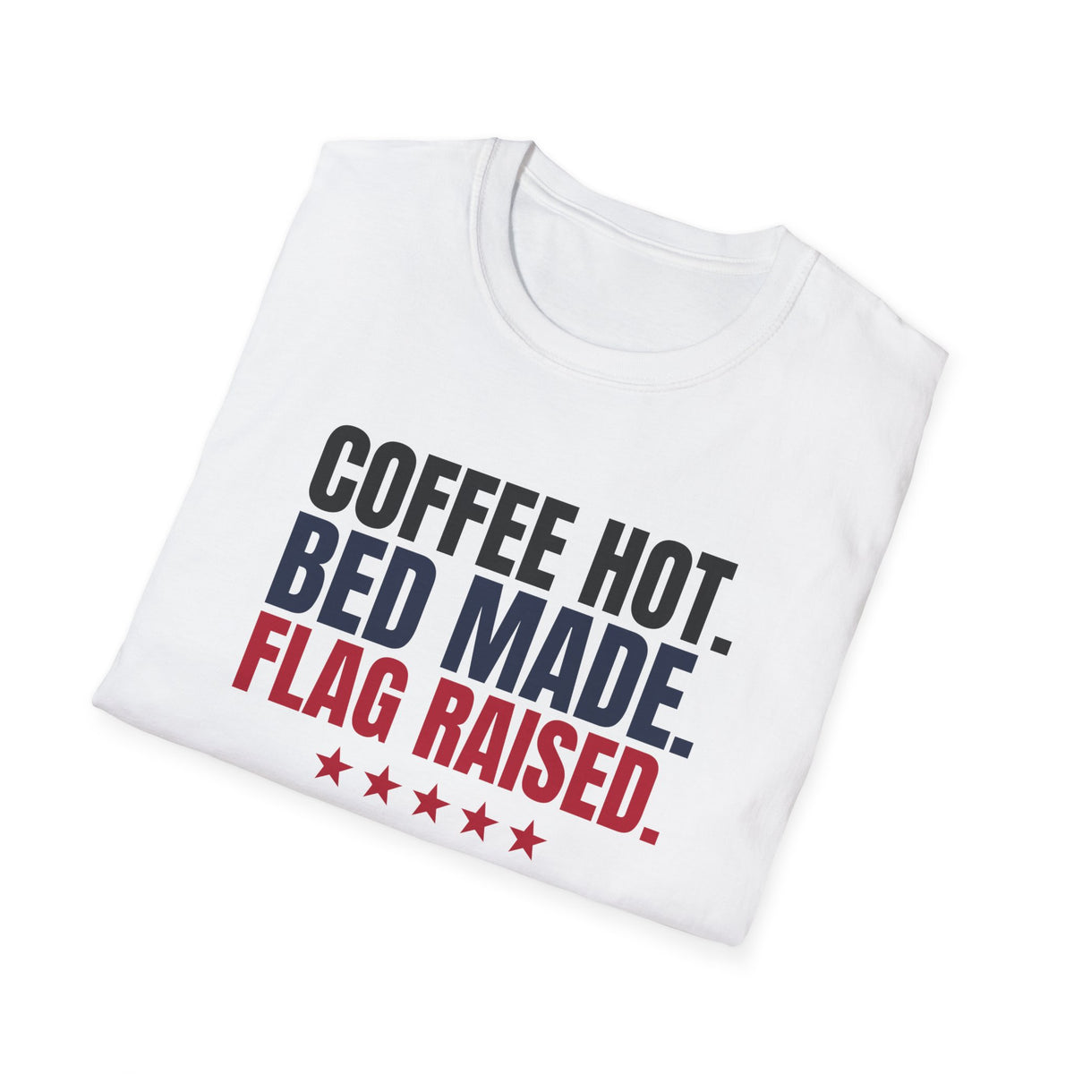 Coffee Hot Bed Made Flag Raised Veteran T-Shirt – Gifted Porch, view 5