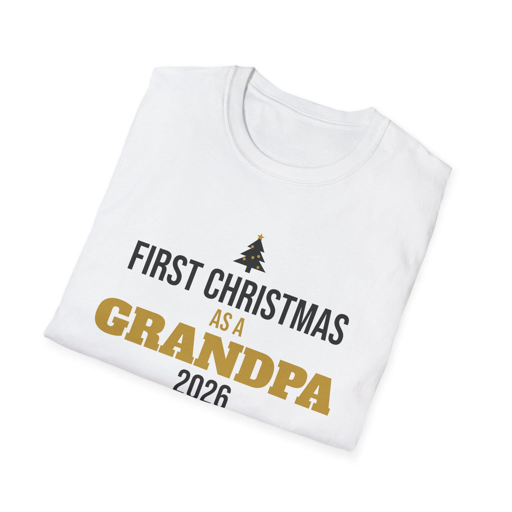 First Christmas As A Grandpa 2026 T-Shirt New Grandpa Holiday Gift Tee – Gifted Porch