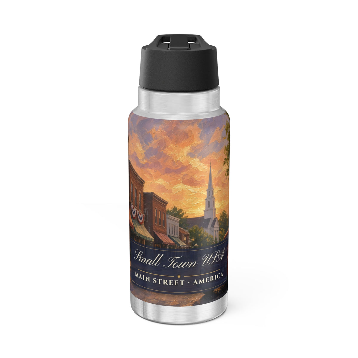 Small Town USA 32oz tumbler – patriotic tumbler by Gifted Porch