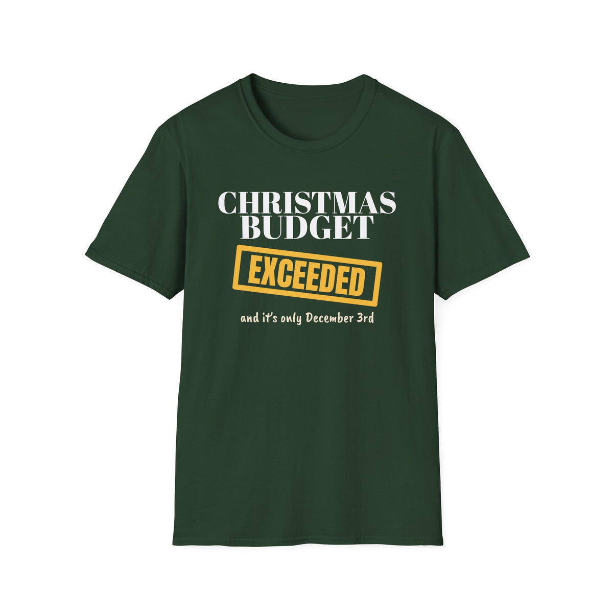 Christmas Budget Exceeded Funny Christmas Shopping T-Shirt – Gifted Porch, view 3