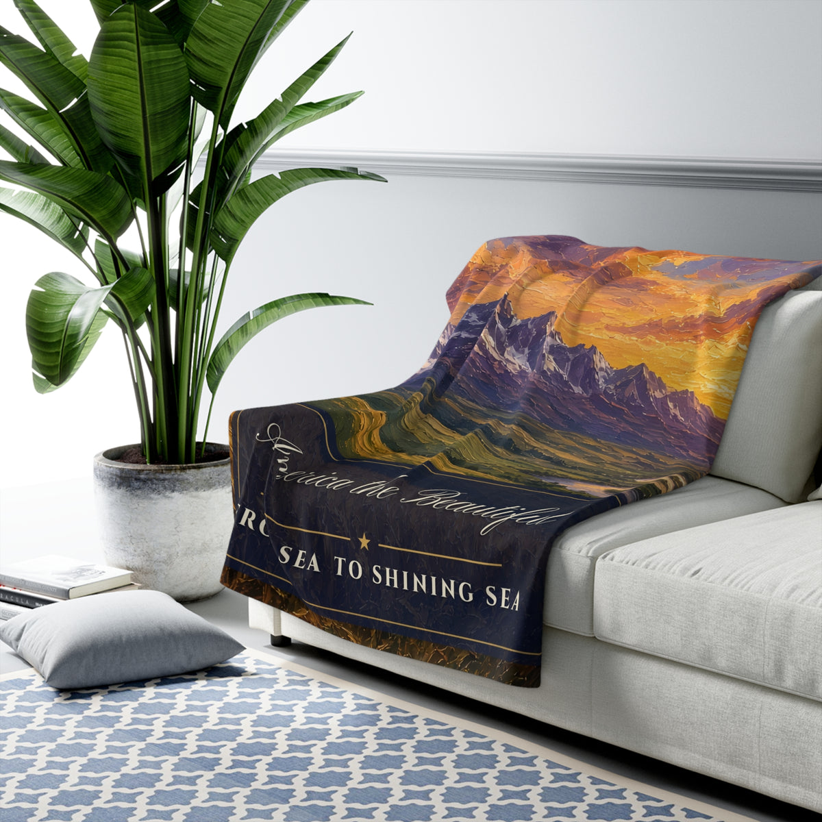 America the Beautiful Sherpa Blanket