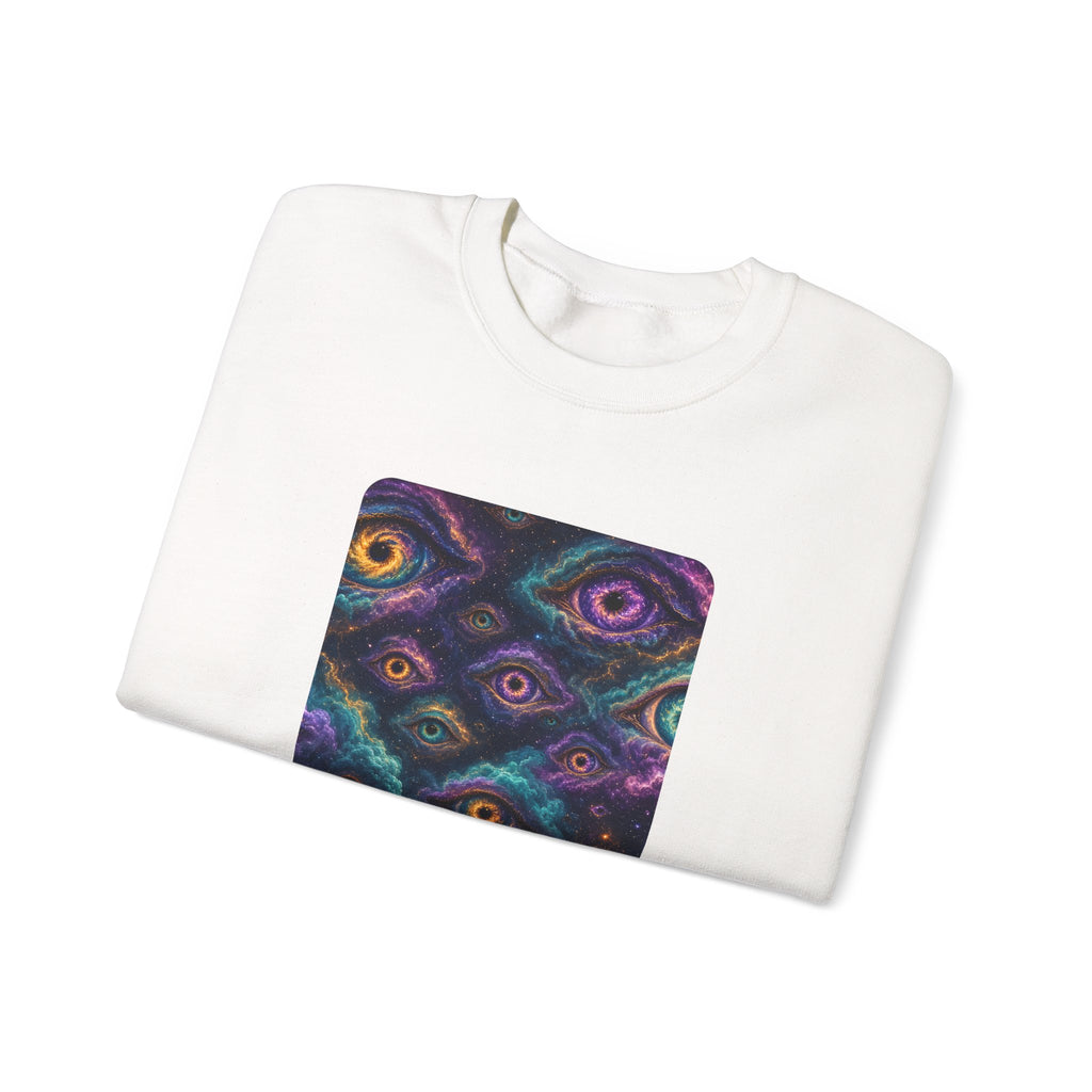 Cosmic Eyes Abstract Art Sweatshirt – unique art gift, photo 6