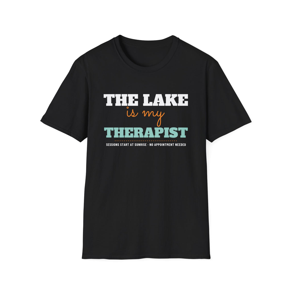 The Lake Is My Therapist Funny Fishing T-Shirt – Gifted Porch, view 2