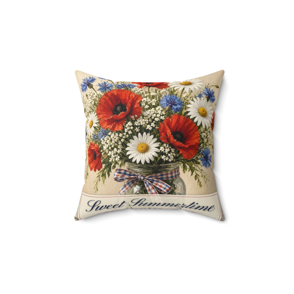 Summer Wildflowers throw pillow – americana throw pillow by Gifted Porch