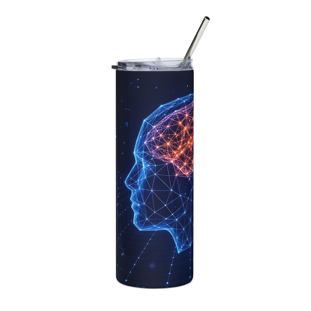 Wireframe Mind 20oz tumbler – surreal neural art tumbler by Gifted Porch