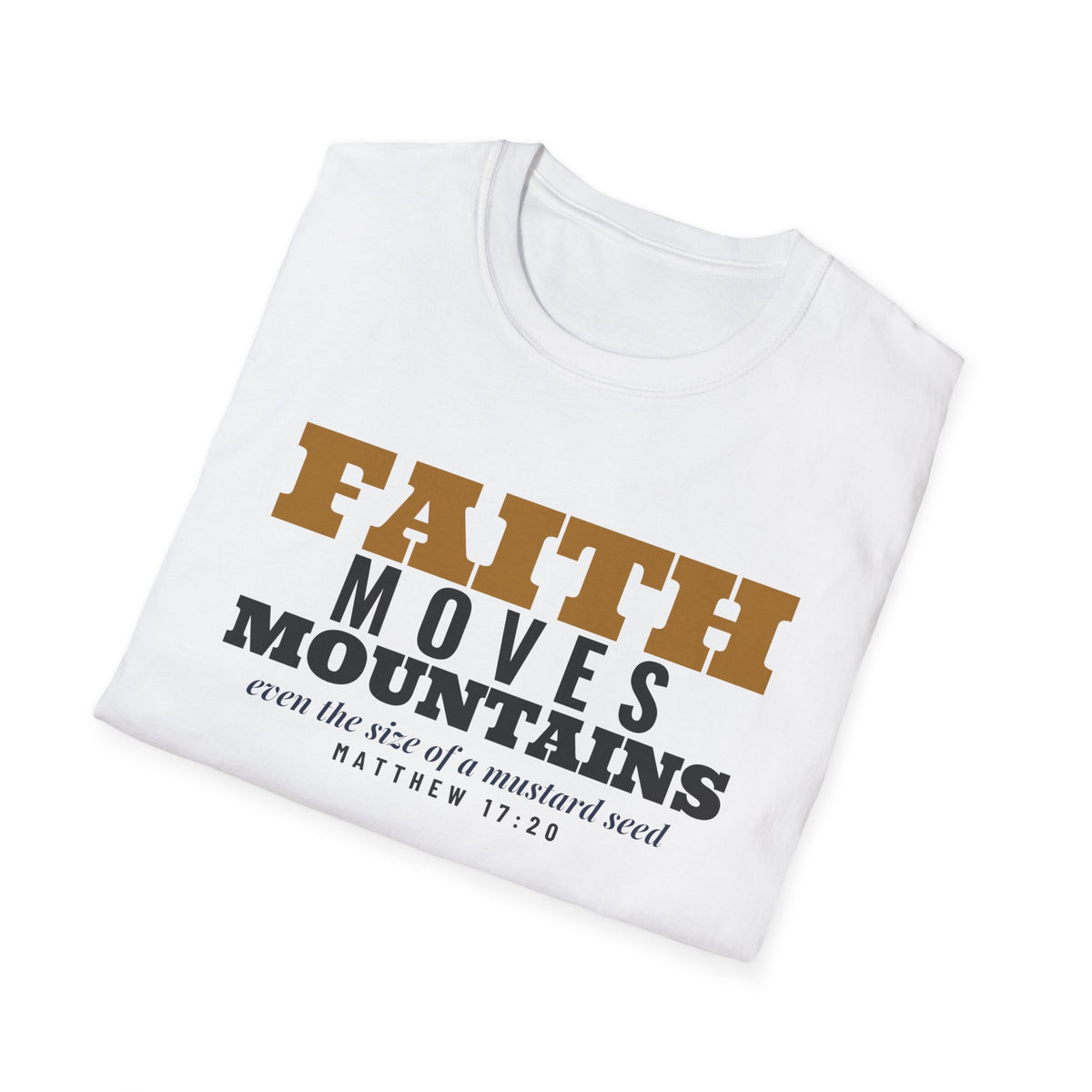Faith Moves Mountains Matthew 17:20 Christian T-Shirt – Gifted Porch, view 5