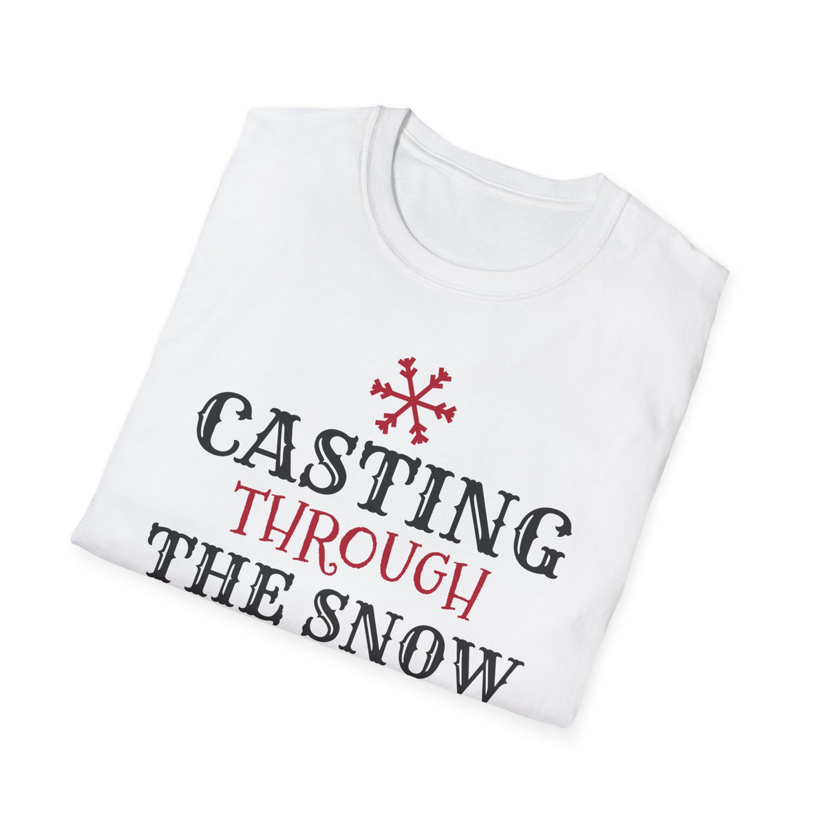 Casting Through The Snow Funny Fishing Christmas T-Shirt – Gifted Porch, view 7