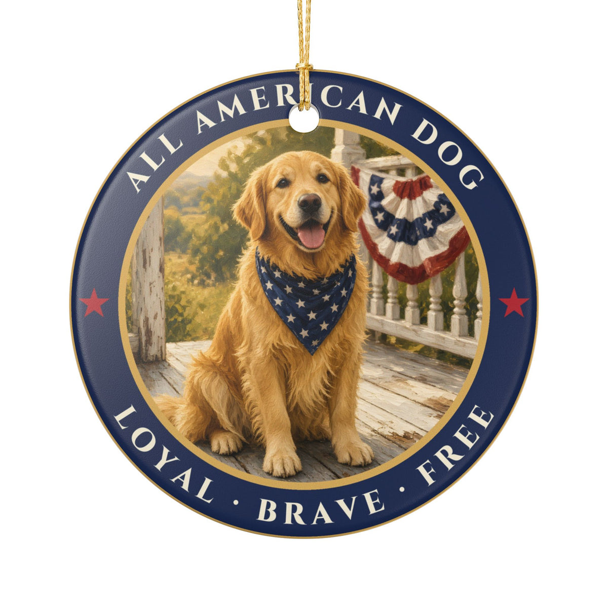 All American Dog Ornament