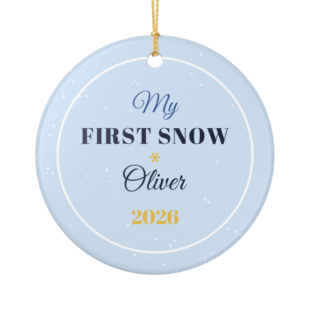 My First Snow 2026 Personalized Baby Name Christmas Ornament – Gifted Porch, view 2