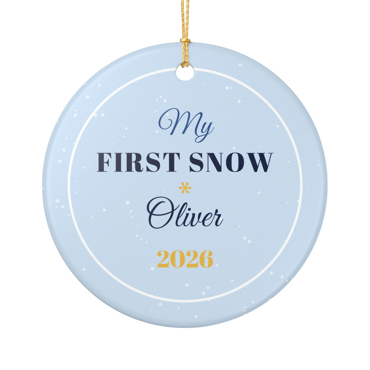 My First Snow 2026 Personalized Baby Name Christmas Ornament – Gifted Porch, view 2