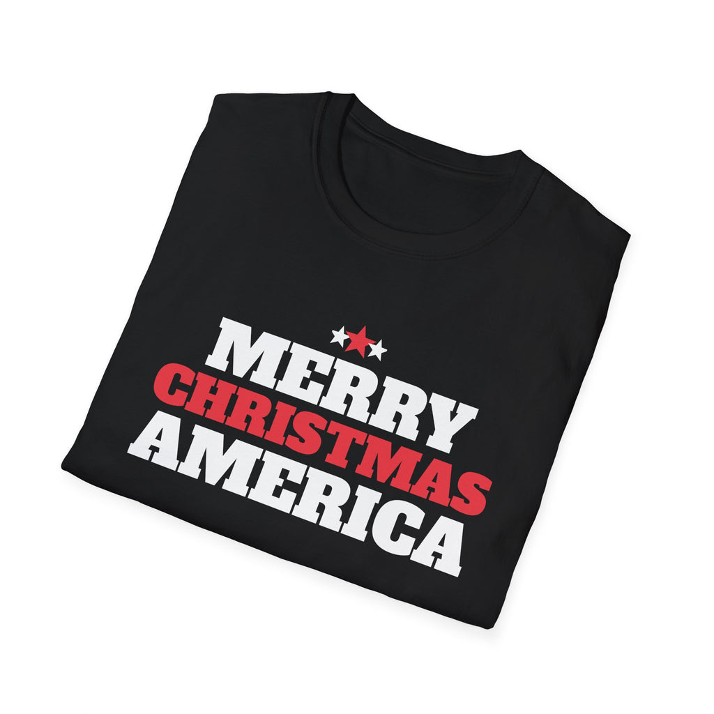 Merry Christmas America Patriotic Christmas T-Shirt USA Holiday Gift Tee – Gifted Porch