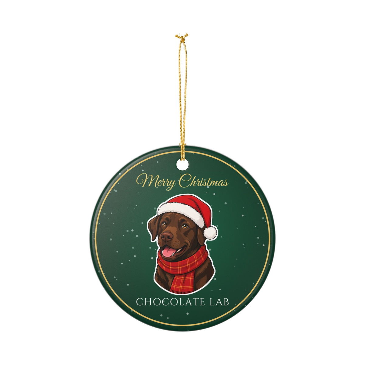 Chocolate Lab Dog Christmas Ornament