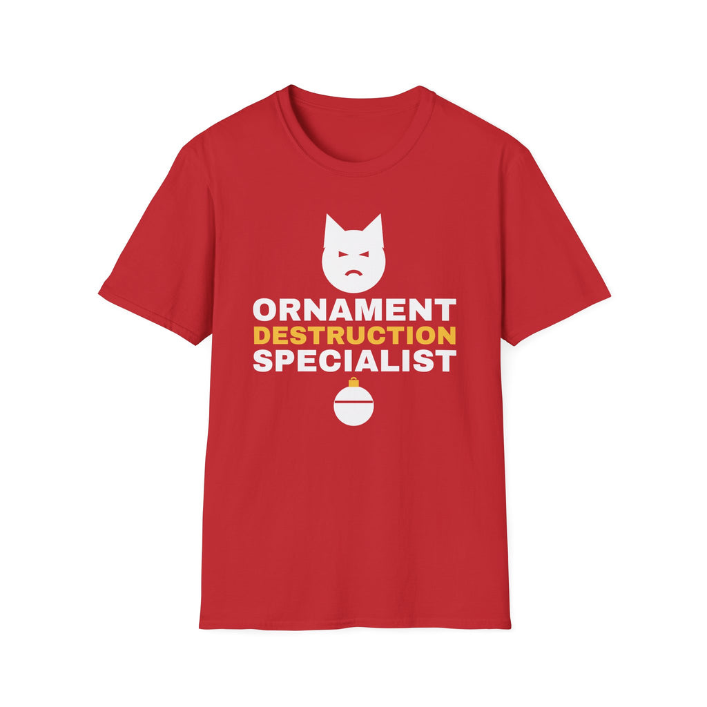 Ornament Destruction Specialist Cat Christmas Tree T-Shirt – Gifted Porch, view 4